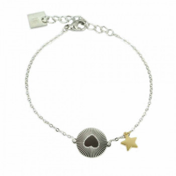 BRACELET COURT ACIER DORE...